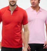 Combo Pack Of 2 Men's Polo Tshirt-Red,Pink